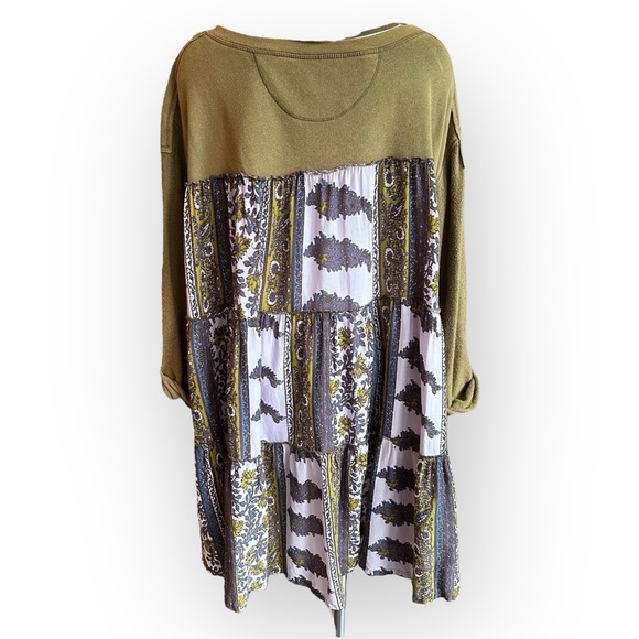 Free People Women's COOL BABY Pull Over Floral Back Top Shirt Henley Mos… - Picture 5 of 5